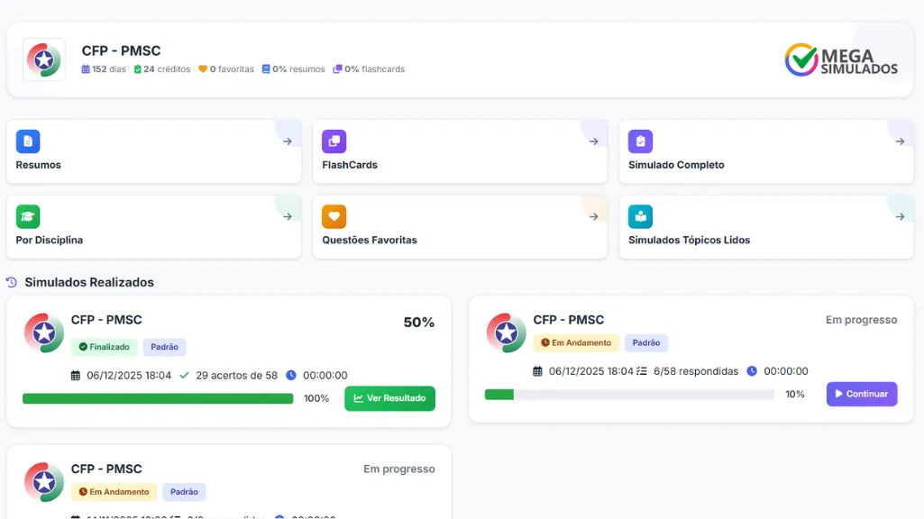 1 Ano de Mega Simulados